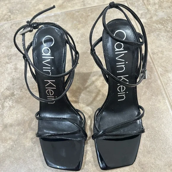 Calvin Klein Elegant Black Strappy Heels - Picture 3 of 8